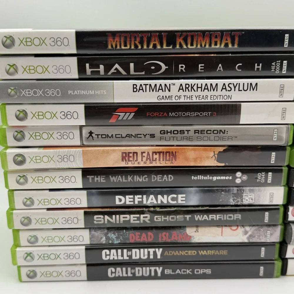23 Xbox 360 Game Lot COD Mortal Kombat Halo Batman Walking Dead Gears Tested